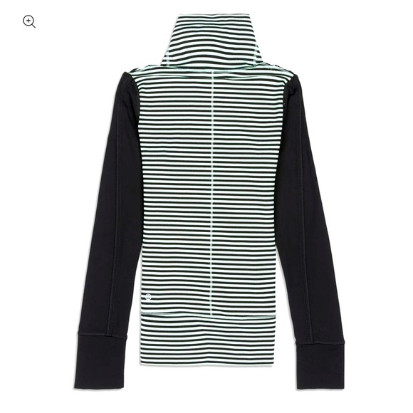 Lululemon Daily Yoga Jacket Classic Stripe Mint Moment Black 6 EUC - Picture 4 of 13